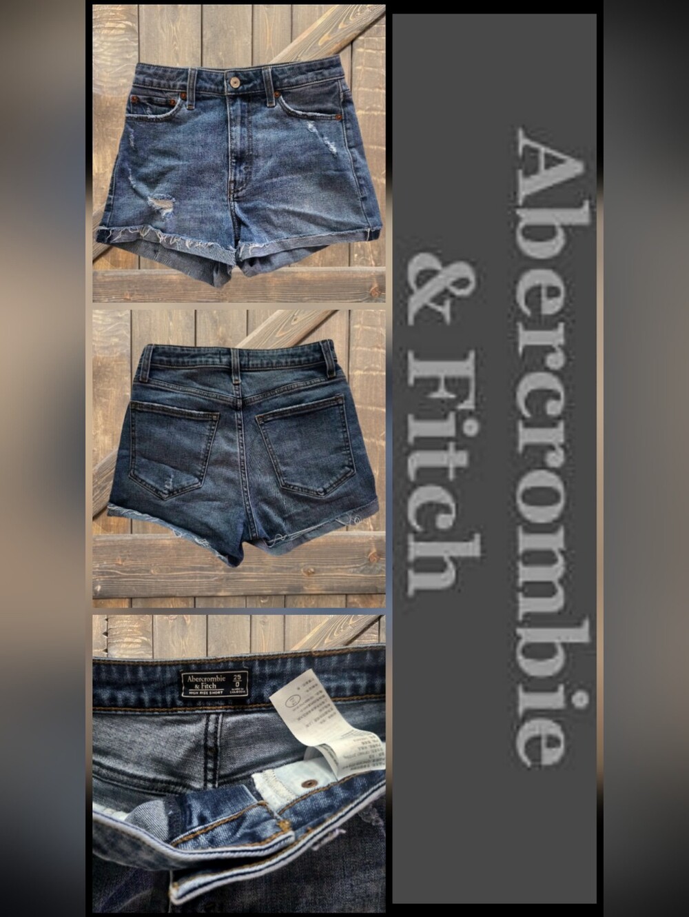 2 For $30😃 Abercrombie & Fitch Mom High-Rise Distressed Cuffed Denim Shorts
